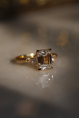 Round Swirl Semi Pave Engagement Ring – 1 CT Moissanite Diamond