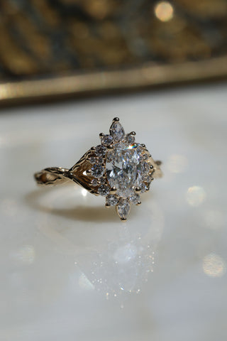 Round Swirl Semi Pave Engagement Ring – 1 CT Moissanite Diamond