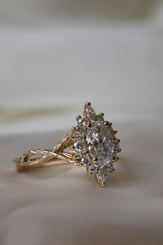 Round Swirl Semi Pave Engagement Ring – 1 CT Moissanite Diamond