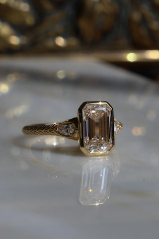 Round Swirl Semi Pave Engagement Ring – 1 CT Moissanite Diamond