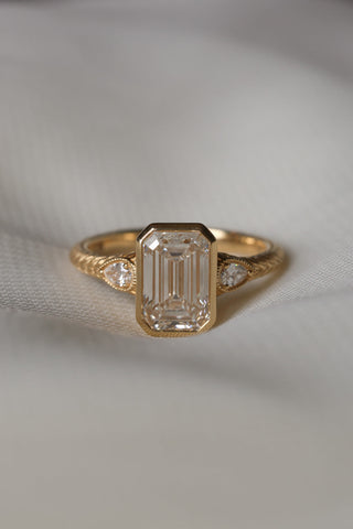 Round Swirl Semi Pave Engagement Ring – 1 CT Moissanite Diamond