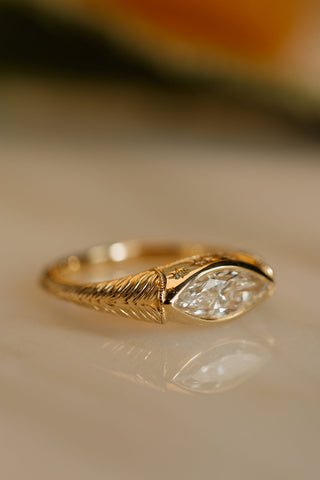 Round Swirl Semi Pave Engagement Ring – 1 CT Moissanite Diamond