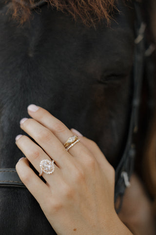 Round Swirl Semi Pave Engagement Ring – 1 CT Moissanite Diamond