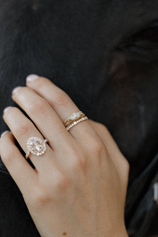 Round Swirl Semi Pave Engagement Ring – 1 CT Moissanite Diamond
