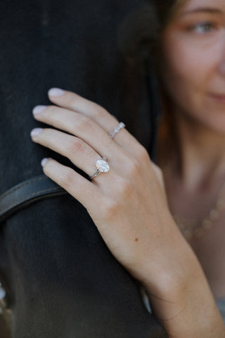Round Swirl Semi Pave Engagement Ring – 1 CT Moissanite Diamond