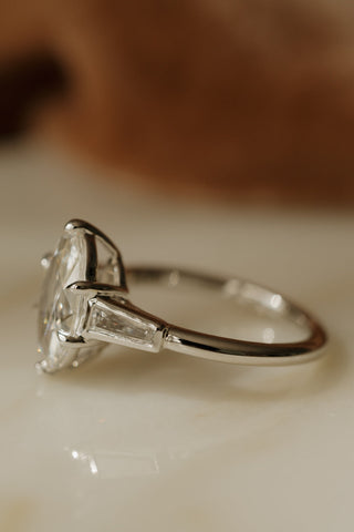Round Swirl Semi Pave Engagement Ring – 1 CT Moissanite Diamond