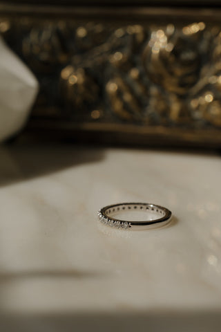 0.13 TCW Round Twisted Moissanite Wedding Band
