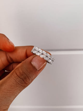 7.5 CT Marquise Stones Moissanite Wedding Band