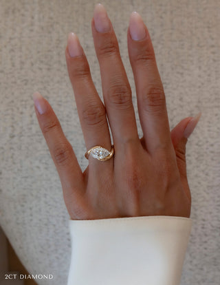 1 CT Marquise Swirl East West Solitaire Lab Grown Engagement Ring