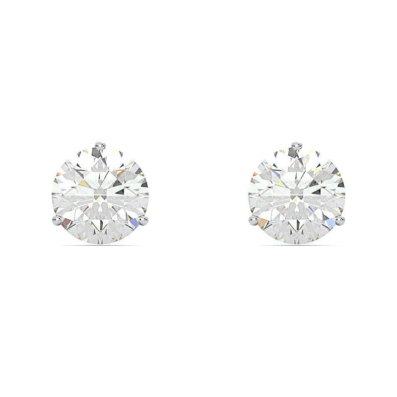 0.6 TCW Round Cut Solitaire Style Moissanite Earrings