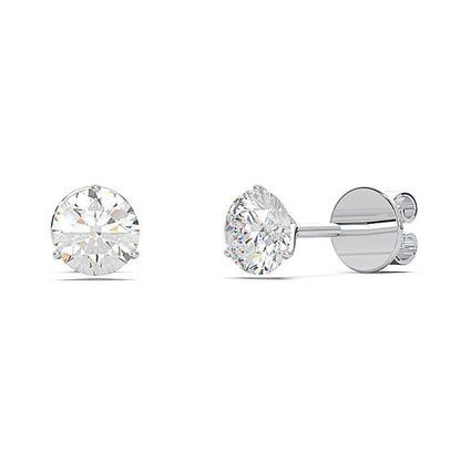 0.6 TCW Round Cut Solitaire Style Moissanite Earrings