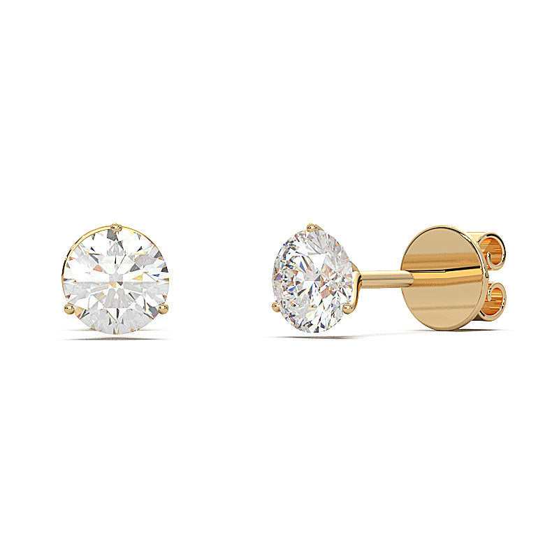 0.6 TCW Round Cut Solitaire Style Moissanite Earrings