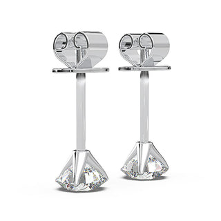 0.6 TCW Round Cut Solitaire Style Moissanite Earrings 9