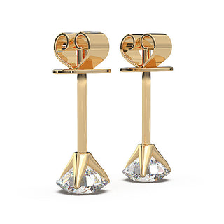 0.6 TCW Round Cut Solitaire Style Moissanite Earrings 8