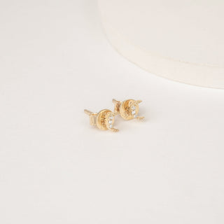1.0 CT Round Bezel Solitaire Lab Grown Diamond Earrings