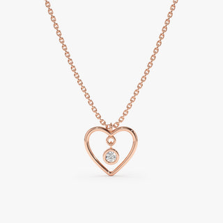 1.0 CT Round Bezel Solitaire Lab Grown Diamond Necklace