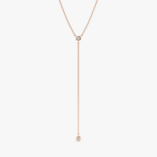 1.0 CT Round Bezel Solitaire Lab Grown Diamond Necklace