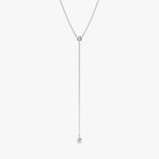 1.0 CT Round Bezel Solitaire Lab Grown Diamond Necklace
