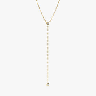 1.0 CT Round Bezel Solitaire Lab Grown Diamond Necklace