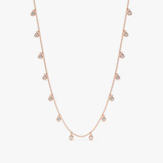 1.0 CT Round Bezel Solitaire Lab Grown Diamond Necklace