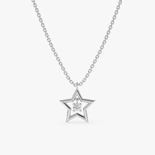 1.0 CT Round Bezel Solitaire Lab Grown Diamond Necklace