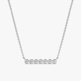 1.0 CT Round Bezel Solitaire Lab Grown Diamond Necklace