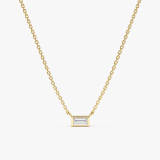 1.0 CT Round Bezel Solitaire Lab Grown Diamond Necklace