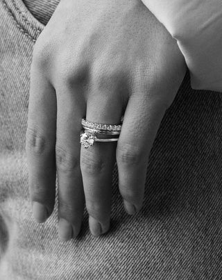 Emerald Pave Engagement Ring – 1 CT Lab Grown Diamond