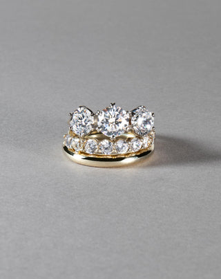 Emerald Pave Engagement Ring – 1 CT Lab Grown Diamond