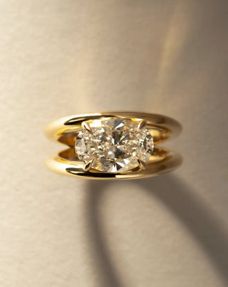 Emerald Pave Engagement Ring – 1 CT Lab Grown Diamond