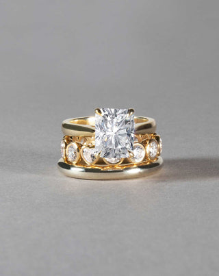 Emerald Pave Engagement Ring – 1 CT Lab Grown Diamond
