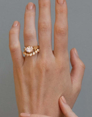 Emerald Pave Engagement Ring – 1 CT Lab Grown Diamond