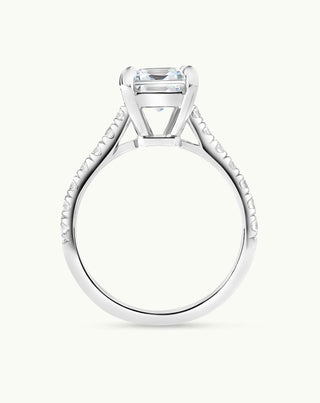 Emerald Pave Engagement Ring – 1 CT Lab Grown Diamond