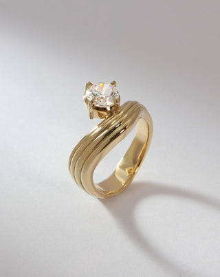 Emerald Pave Engagement Ring – 1 CT Lab Grown Diamond