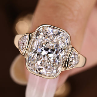 Cushion Hidden Halo Lab Grown Diamond Engagement Ringg