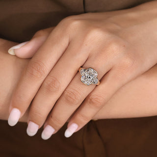 Cushion Hidden Halo Lab Grown Diamond Engagement Ringg