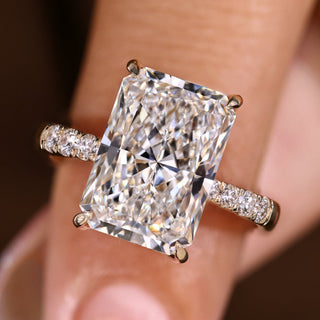 Cushion Hidden Halo Lab Grown Diamond Engagement Ring