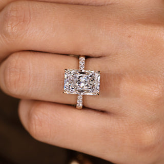 Cushion Hidden Halo Lab Grown Diamond Engagement Ring