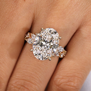 Cushion Hidden Halo Lab Grown Diamond Engagement Ring