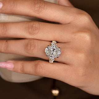 Cushion Hidden Halo Lab Grown Diamond Engagement Ring