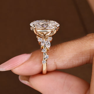 Cushion Hidden Halo Lab Grown Diamond Engagement Ring