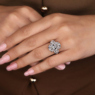 Cushion Hidden Halo Lab Grown Diamond Engagement Ring