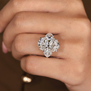 Cushion Hidden Halo Lab Grown Diamond Engagement Ring