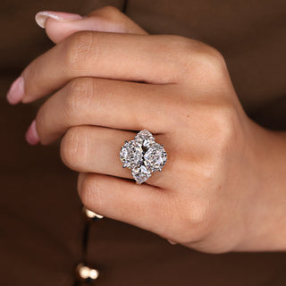 Cushion Hidden Halo Lab Grown Diamond Engagement Ring