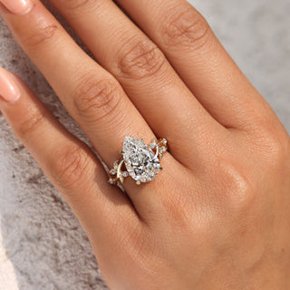 Cushion Hidden Halo Lab Grown Diamond Engagement Ring