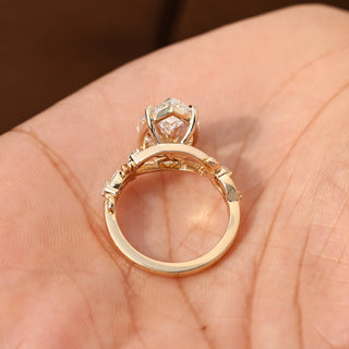 Cushion Hidden Halo Lab Grown Diamond Engagement Ring