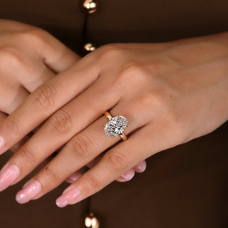 Cushion Hidden Halo Lab Grown Diamond Engagement Ring