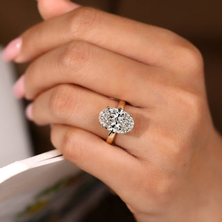 Cushion Hidden Halo Lab Grown Diamond Engagement Ring