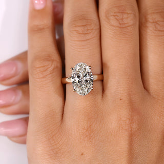 Cushion Hidden Halo Lab Grown Diamond Engagement Ring