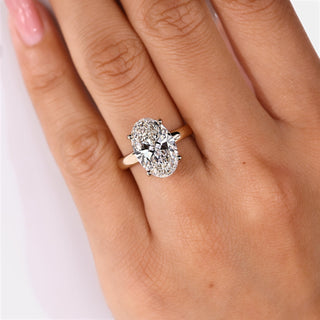 Cushion Hidden Halo Lab Grown Diamond Engagement Ring